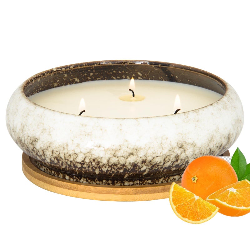 Scented Candles 3 Wicks Large Citrus Candle for Home Scented 17 oz Aromatherapy Candle Gifts for Women Decorative Natural Soy Candles with Long Lasting Ideal for Mothers Day Birthday Anniversary